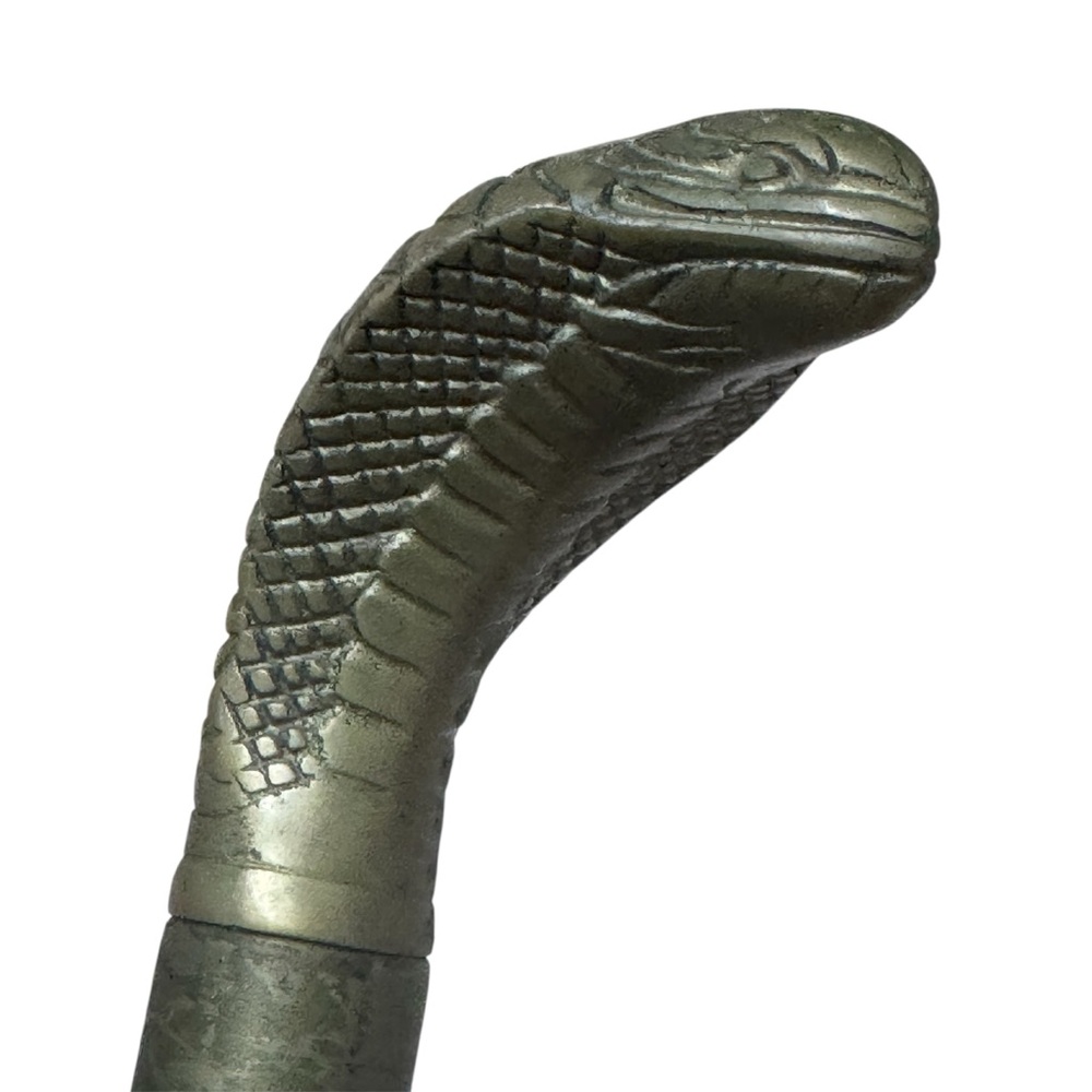 Vintage Brass Cobra Head and Wood 33”Walking Cane with Breakdown Design